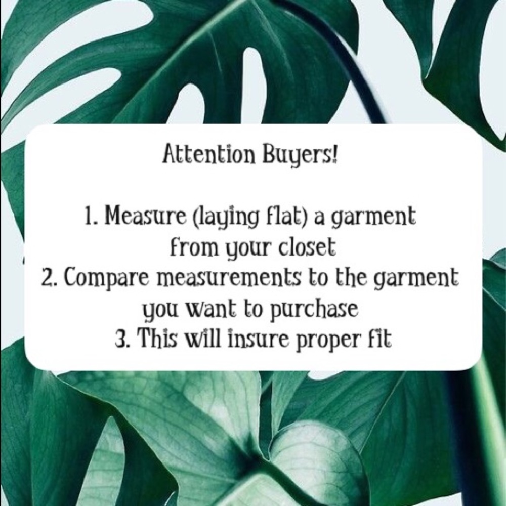 Measurements & Fit 👖👗👚👙👠🥾🧥